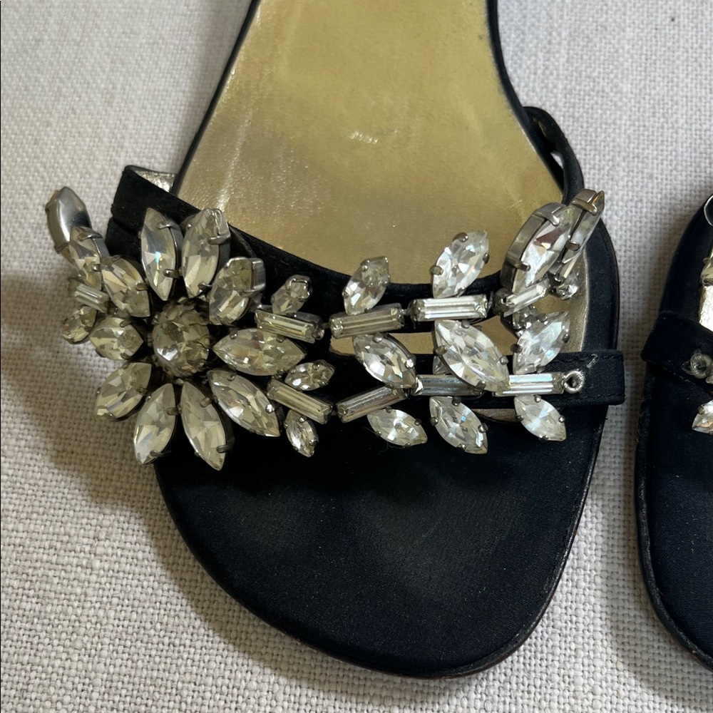 Dolce & Gabbana Black and Gold Crystal Mules Size 6 / Euro 36.5 - Picture 2 of 9
